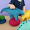DASHDU - Selfless Stegosaurus - Blue Felt Dinosaur
